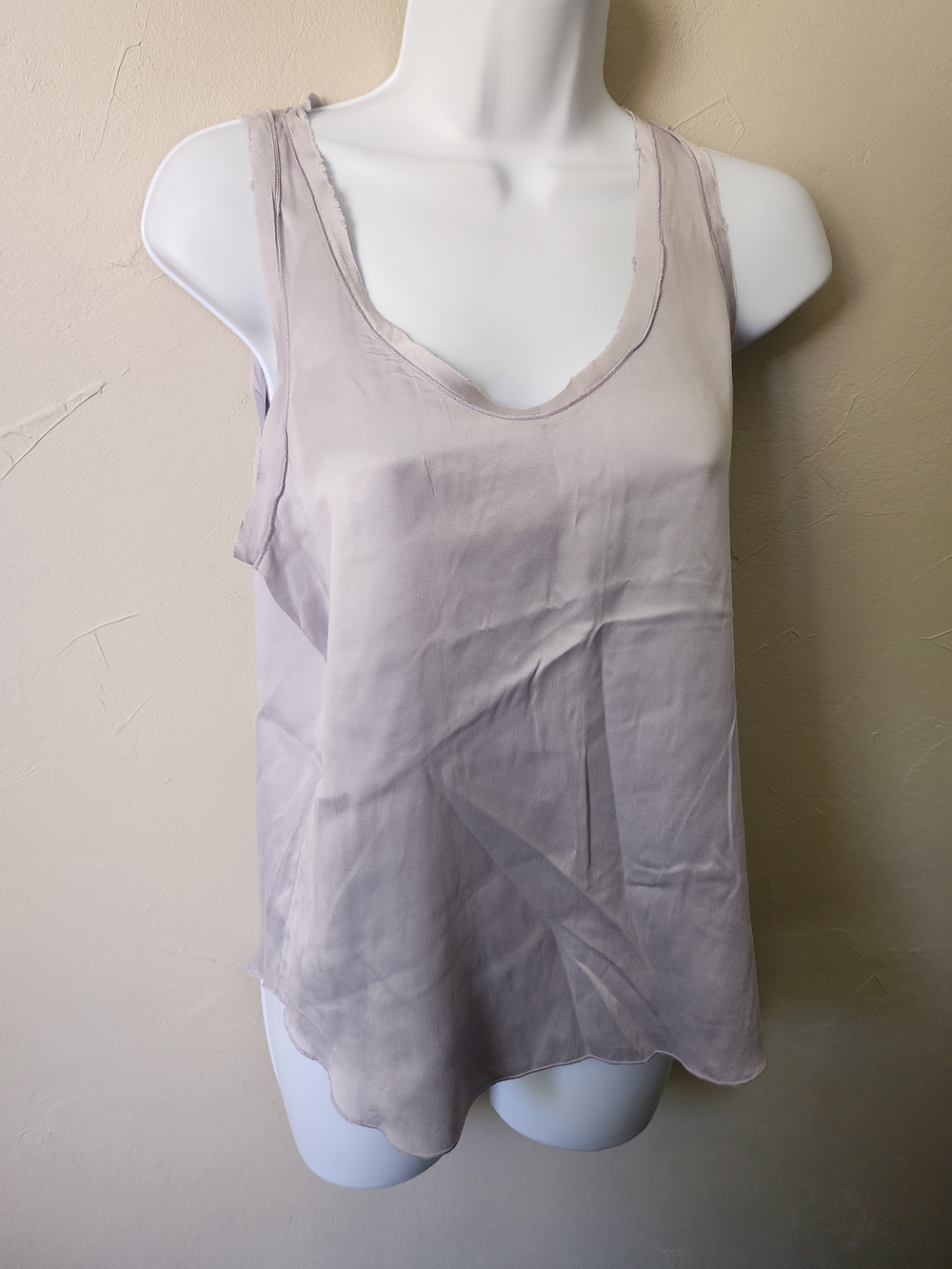 Rebecca Taylor Taupe Scoop Neck Silk Tank Size 2